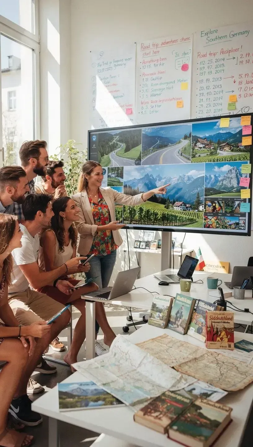 Experte erklärt kulturelle Highlights und Sehenswürdigkeiten verschiedener Regionen während einer persönlichen Beratung.